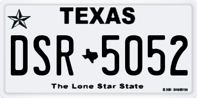 TX license plate DSR5052