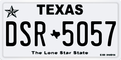 TX license plate DSR5057