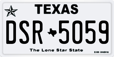 TX license plate DSR5059