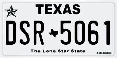TX license plate DSR5061