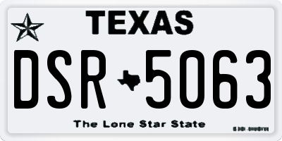TX license plate DSR5063