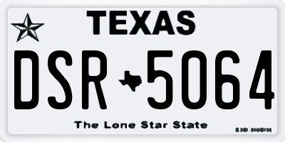 TX license plate DSR5064