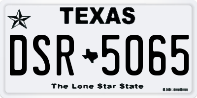 TX license plate DSR5065