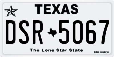 TX license plate DSR5067