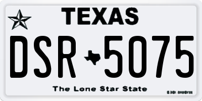 TX license plate DSR5075
