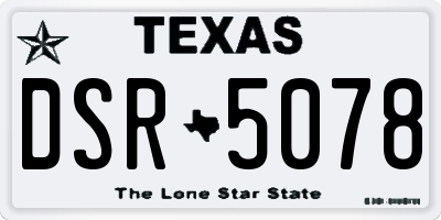 TX license plate DSR5078