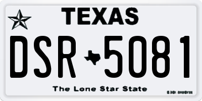 TX license plate DSR5081
