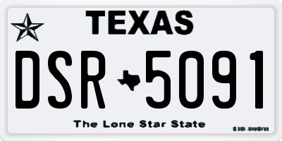 TX license plate DSR5091