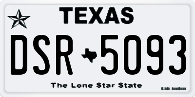 TX license plate DSR5093