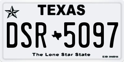 TX license plate DSR5097