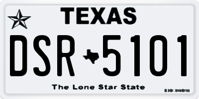 TX license plate DSR5101