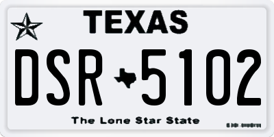 TX license plate DSR5102