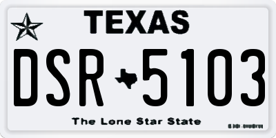 TX license plate DSR5103