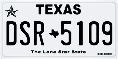 TX license plate DSR5109