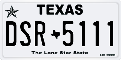 TX license plate DSR5111