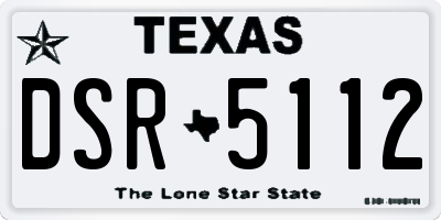 TX license plate DSR5112