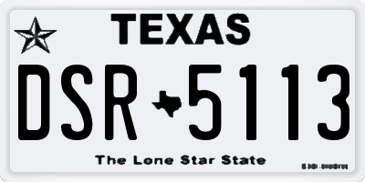 TX license plate DSR5113