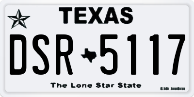 TX license plate DSR5117