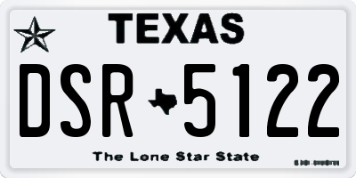TX license plate DSR5122