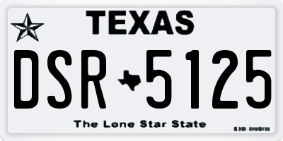 TX license plate DSR5125