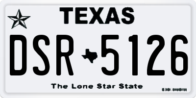 TX license plate DSR5126