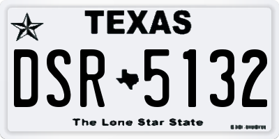 TX license plate DSR5132