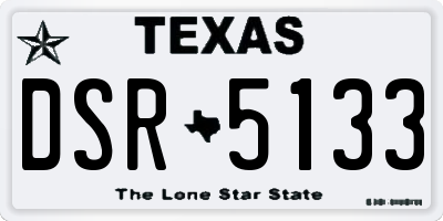 TX license plate DSR5133