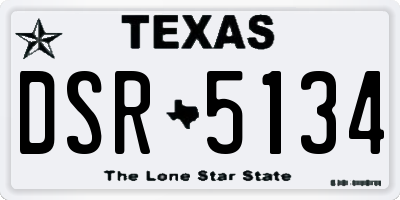 TX license plate DSR5134