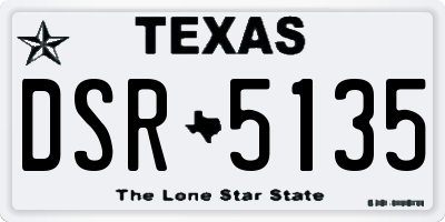 TX license plate DSR5135