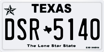 TX license plate DSR5140