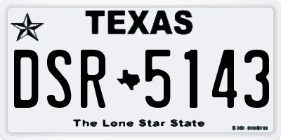 TX license plate DSR5143