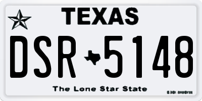 TX license plate DSR5148