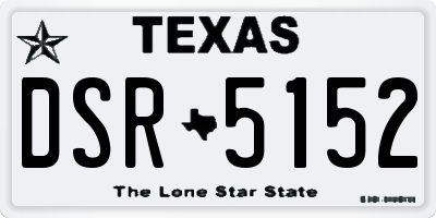 TX license plate DSR5152