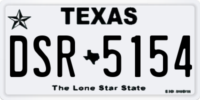 TX license plate DSR5154