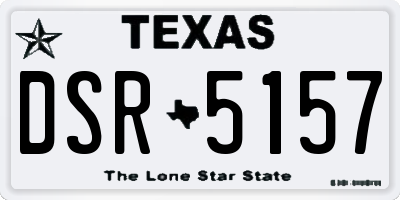 TX license plate DSR5157