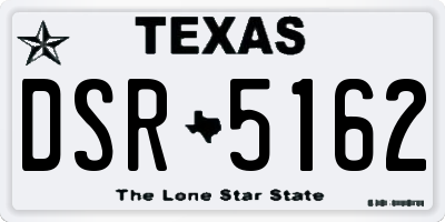 TX license plate DSR5162