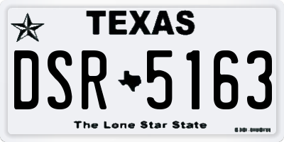 TX license plate DSR5163