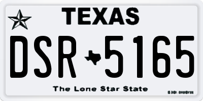 TX license plate DSR5165