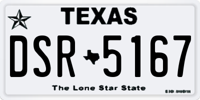 TX license plate DSR5167