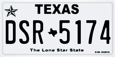 TX license plate DSR5174