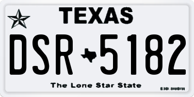 TX license plate DSR5182