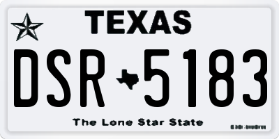 TX license plate DSR5183