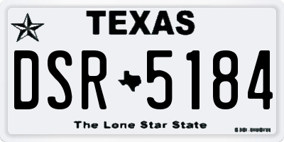 TX license plate DSR5184