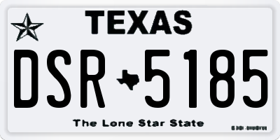 TX license plate DSR5185