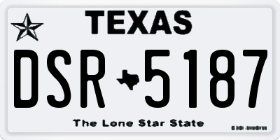 TX license plate DSR5187
