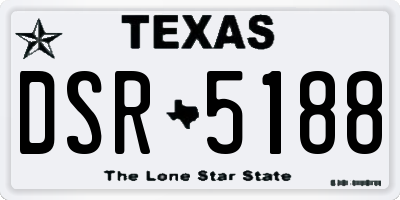 TX license plate DSR5188