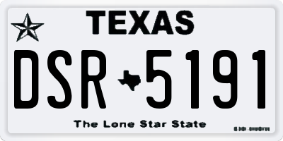 TX license plate DSR5191
