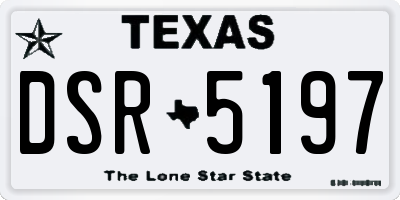 TX license plate DSR5197