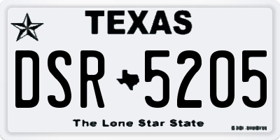 TX license plate DSR5205