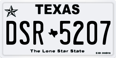 TX license plate DSR5207